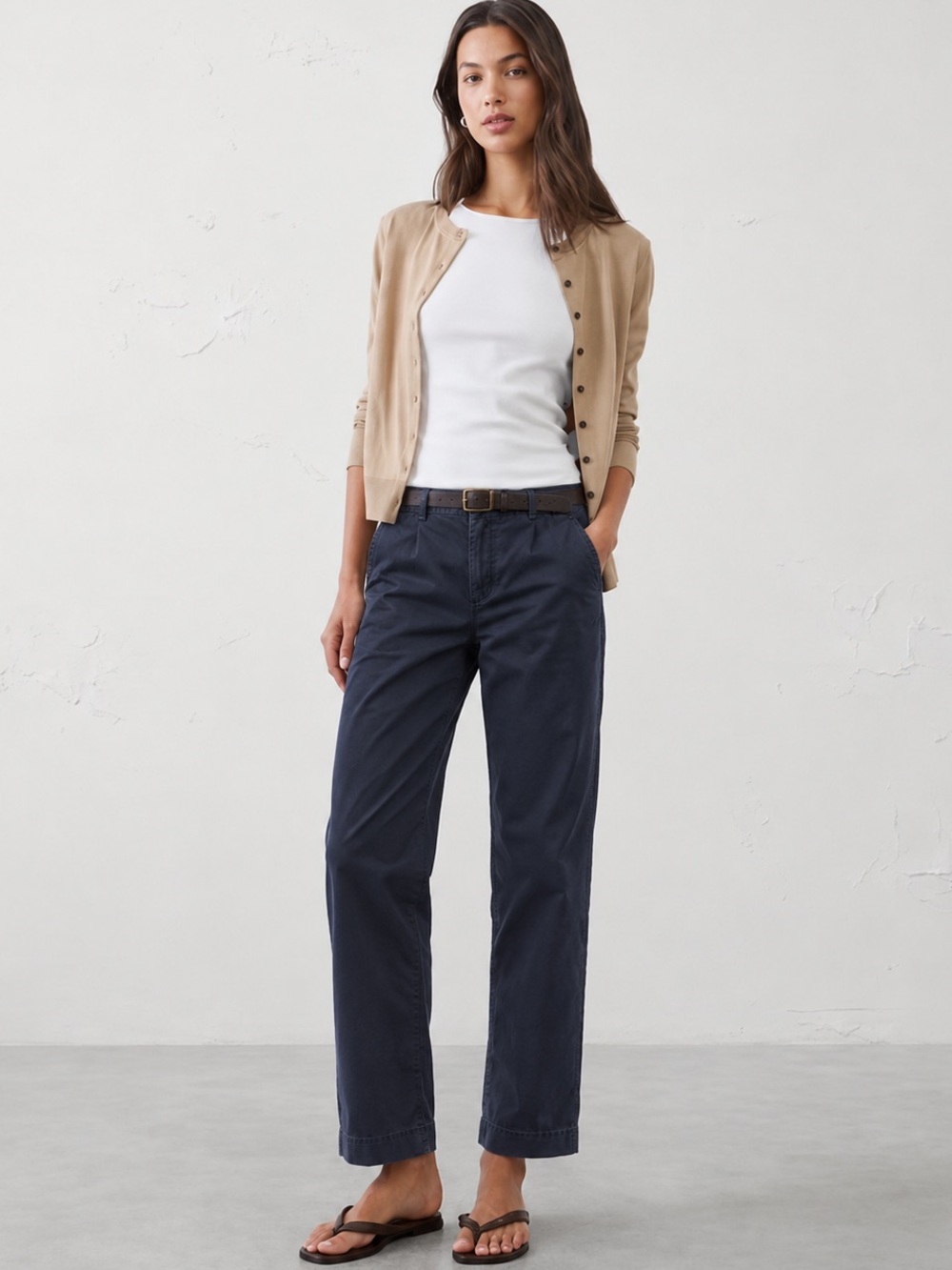 NWT! Banana Republic Navy Slim Flat Front Chino - Size 6 📻3️⃣